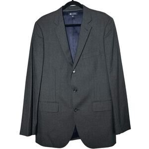 J Crew Mens Aldridge Jacket Loro Piana Super 120 Italian Wool Dark Gray Size 40L